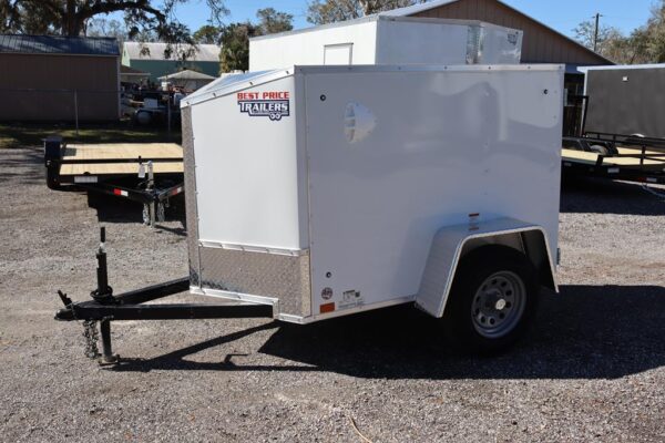 4x6 Slant Wedge Single Rear Door Cargo Trailer