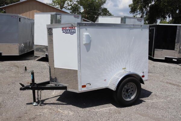 4x6 V Nose Cargo Trailer with Single Swing Door