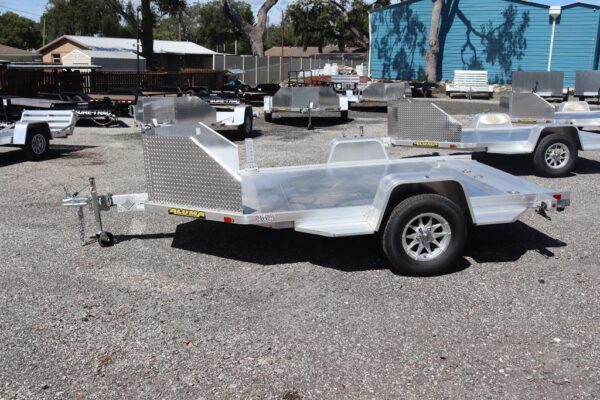 6.5x11.5 Aluminum Motorcycle Trailer with LED Lighting