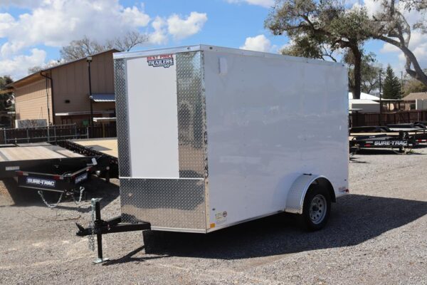 6x10 V Nose Cargo Trailer with a Semi Screwed Exterior