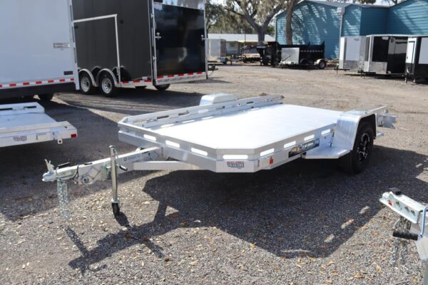 6x12 Aluminum Executive Utility Trailer with Ramp Stored Inside