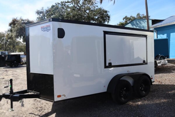 6x12 V Nose Concession Cargo Trailer with 2 Large Side Doors