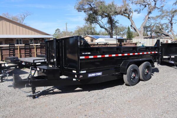 7(82")x14 Low Profile Dump Trailer with a Tarp Roller
