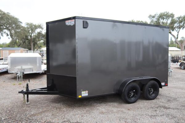 7x12 V Nose Cargo Trailer with 3500lb Drop Spring Axles
