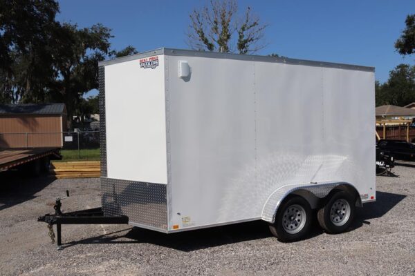 7x12 V Nose Cargo Trailer with 60" Triple Tube Tongue