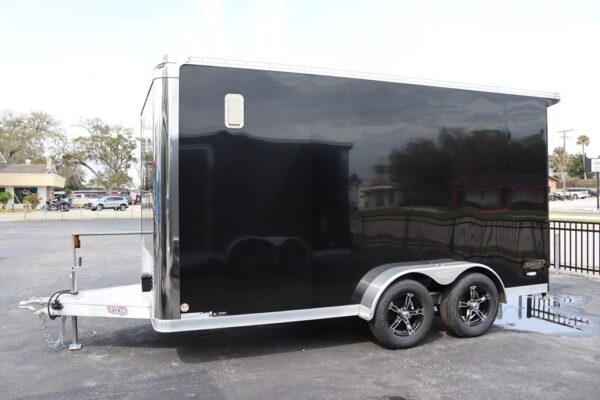 7x14 Flat Front Aluminum Motorcycle Trailer with 6" Extra Height