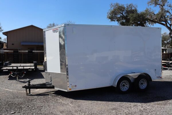 7x14 V Nose Cargo Trailer with Double Rear Doors