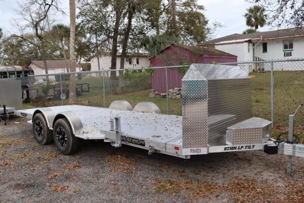 7x18 Aluminum Executive Car Hauler Tilt Trailer with Storage