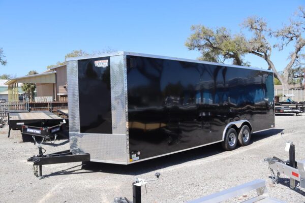 8.5x24 V Nose Car Hauler Trailer with 4 D Rings