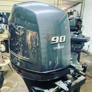 Used 2015 Yamaha 90HP 4-Stroke Outboard Motor – 25" Shaft