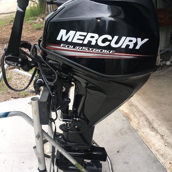 Used 2019 Mercury 25HP 4-Stroke Outboard Motor – 20" Shaft, Tiller Steering