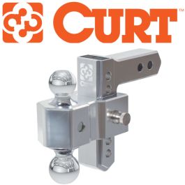 CURT AlumaLite Adjustable Dual-Ball Mount with 2" & 2-5/16" Balls, 5-1/2" Drop #45363