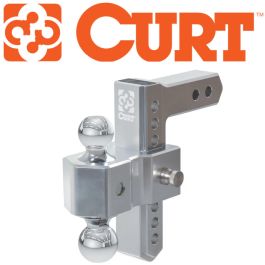 CURT AlumaLite Adjustable Dual-Ball Mount with 2" & 2-5/16" Balls, 7-1/2" Drop, Model #45365