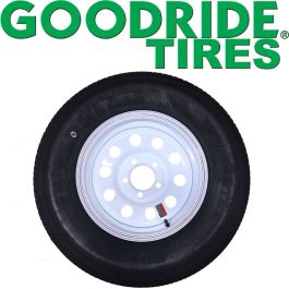 GOODRIDE ST205/75R-14 Radial Tire with White Modular Rim, Load Range C