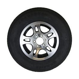 LOADSTAR ST225/75R-15 Radial Tire with Black Split Spoke Aluminum Rim, Load Range D
