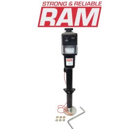 RAM 3.5k 12V Electric Tongue Jack for RVs, Self-Grounding Model #EJ-3520-BBX